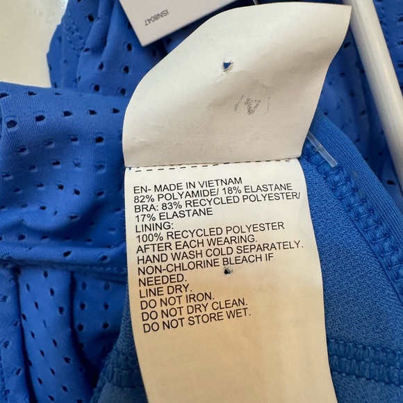 NWT Nike Essential Blue Mesh Layered Tankini Top Small Racerback Women - Picture 9 of 10